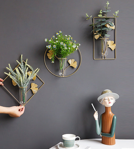 Wall decor flower pot vidude vya urembo kuwekea maua ukutani (bila ua)